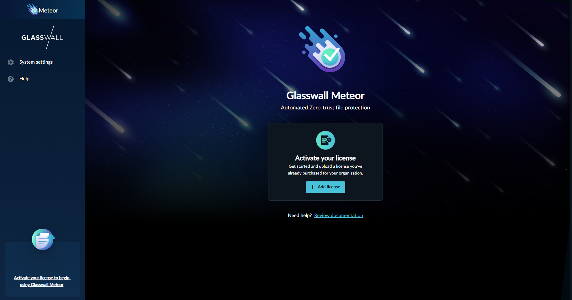 Glasswall Meteor welcome image