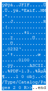 a blue background with white letters and numbers description automatically generated